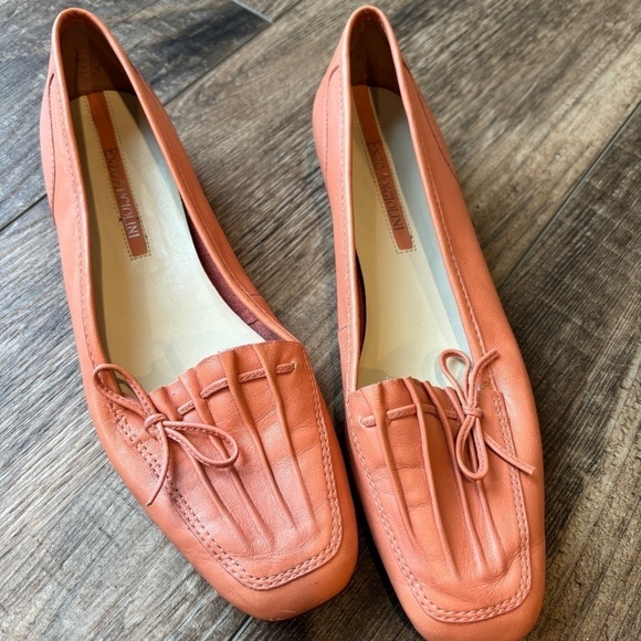 Enzo Angiolini LauraLee Leather Flats Salmon Pink Women's Size 8S - Picture 1 of 8